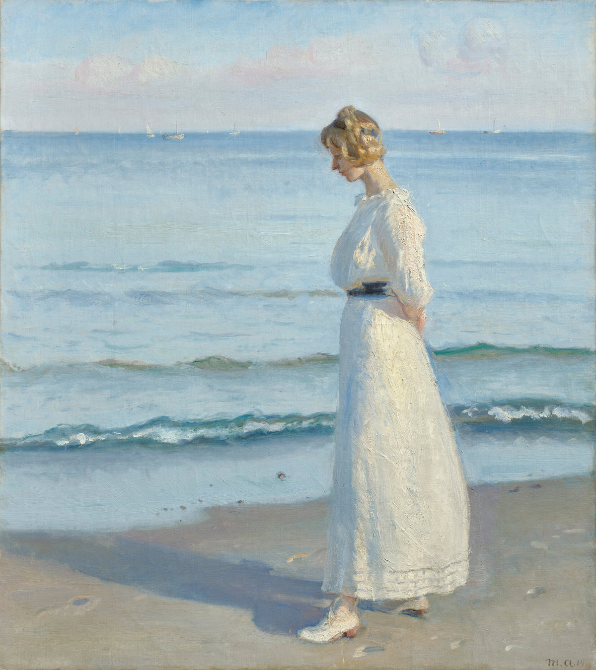 Jovem em Skagen Sønderstrand - Michael Ancher