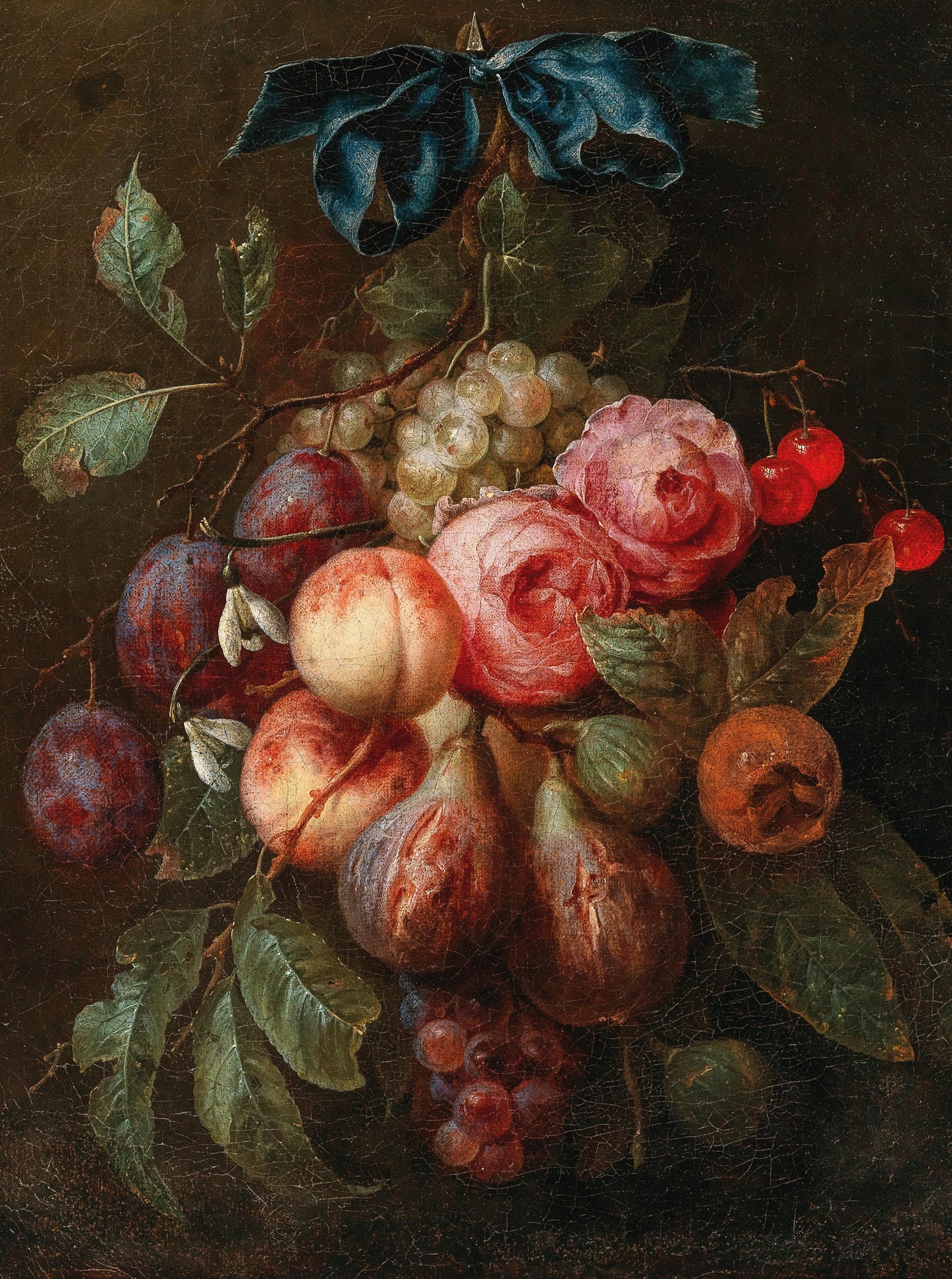 Frutas e flores penduradas em uma fita - Joris van Son