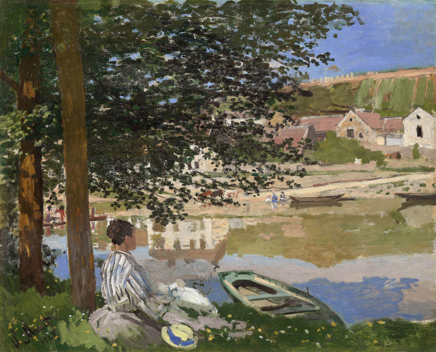 Na margem do Sena, Bennecourt - Claude Monet
