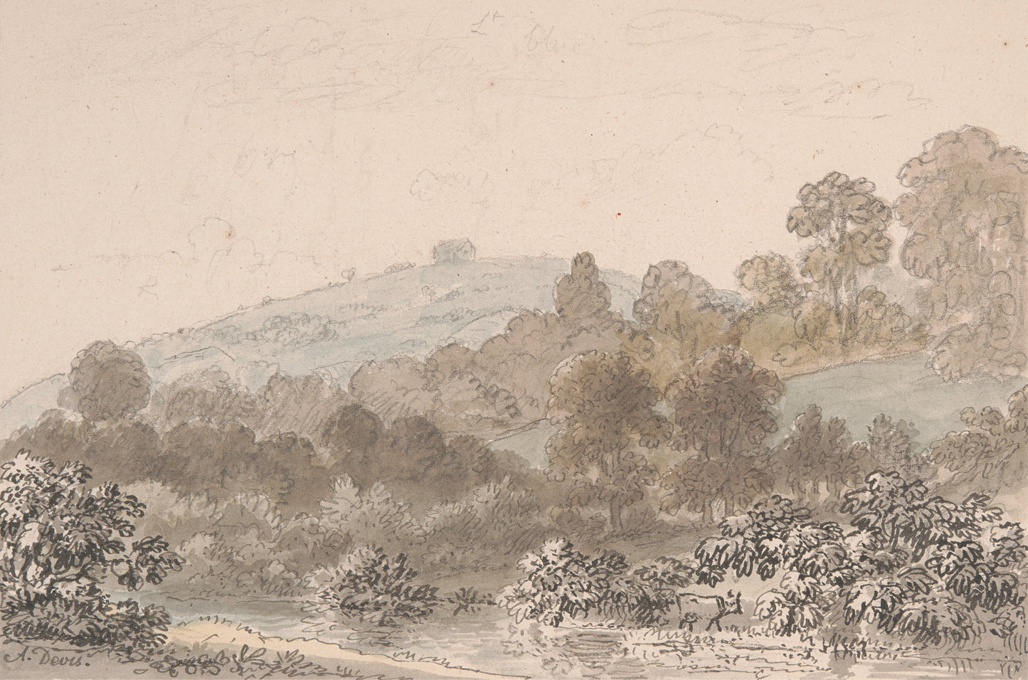 Paisagem com riacho em primeiro plano - Anthony Devis