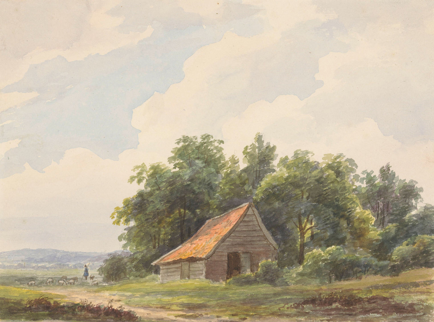 Paisagem com um celeiro - Andreas Schelfhout