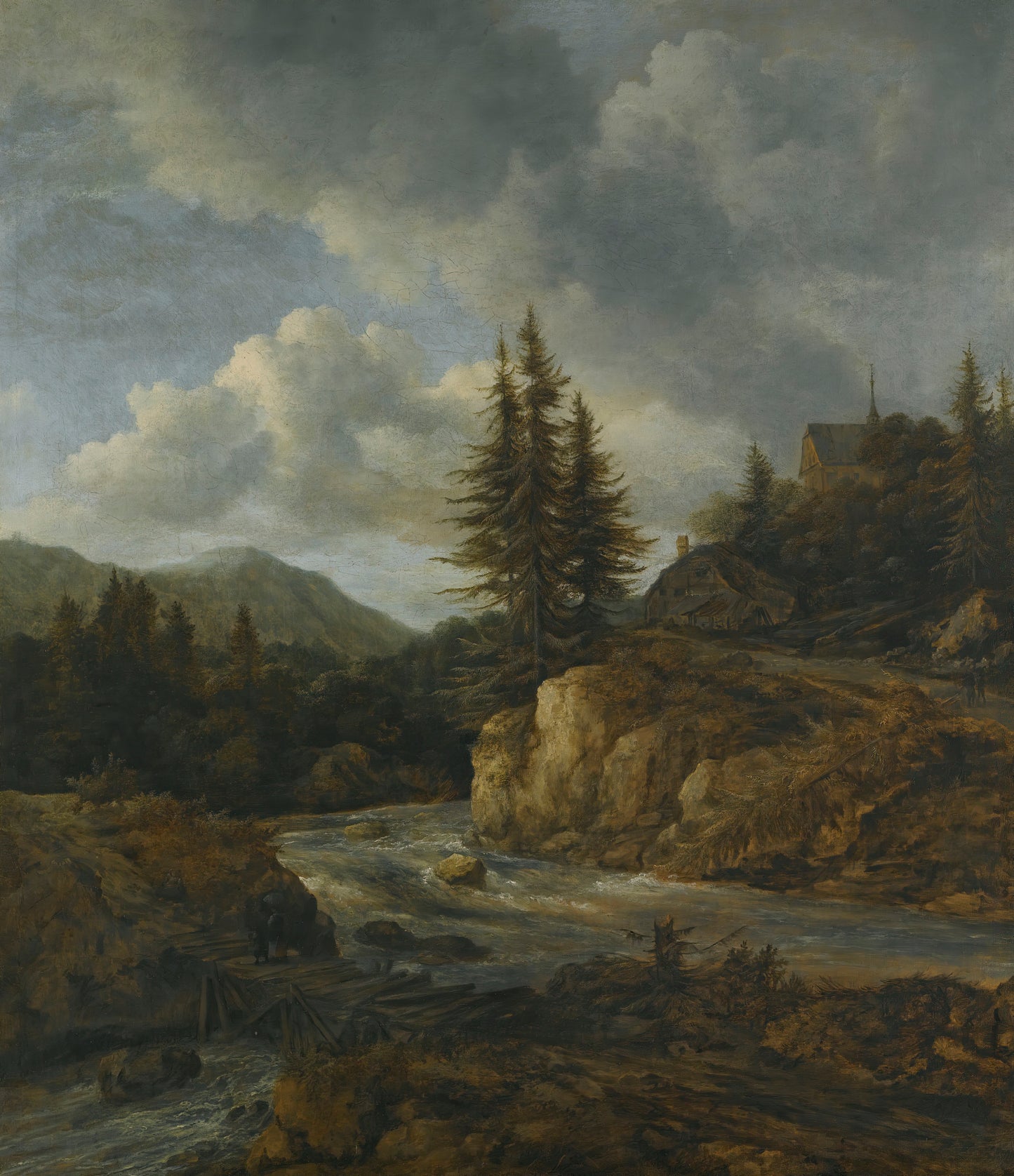 Paisagem do norte com uma torrente - Jacob van Ruisdael