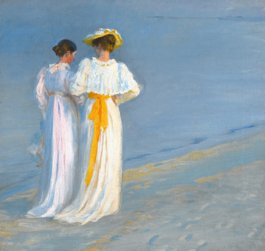 Anna Ancher e Marie Krøyer na praia de Skagen - Peder Severin Krøyer