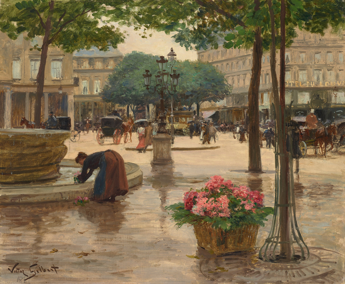 A praça do teatro francês - Victor Gabriel Gilbert