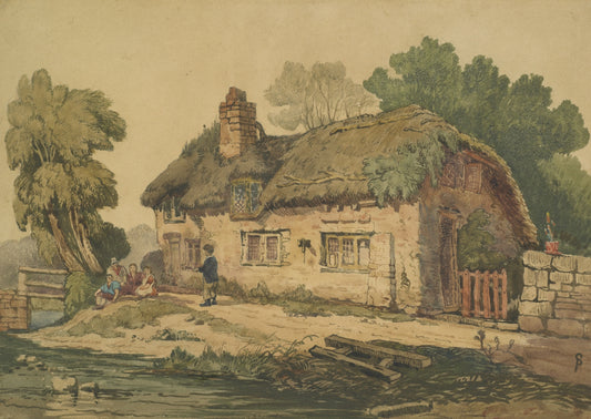 Brook e casa de campo - Samuel Prout