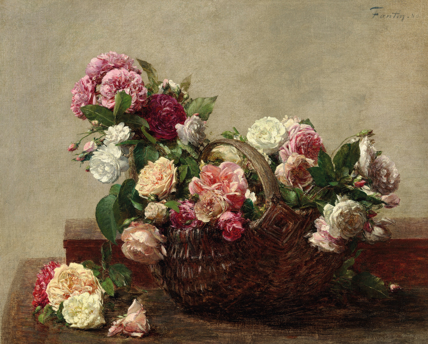 Cesta de rosas - Henri Fantin-Latour