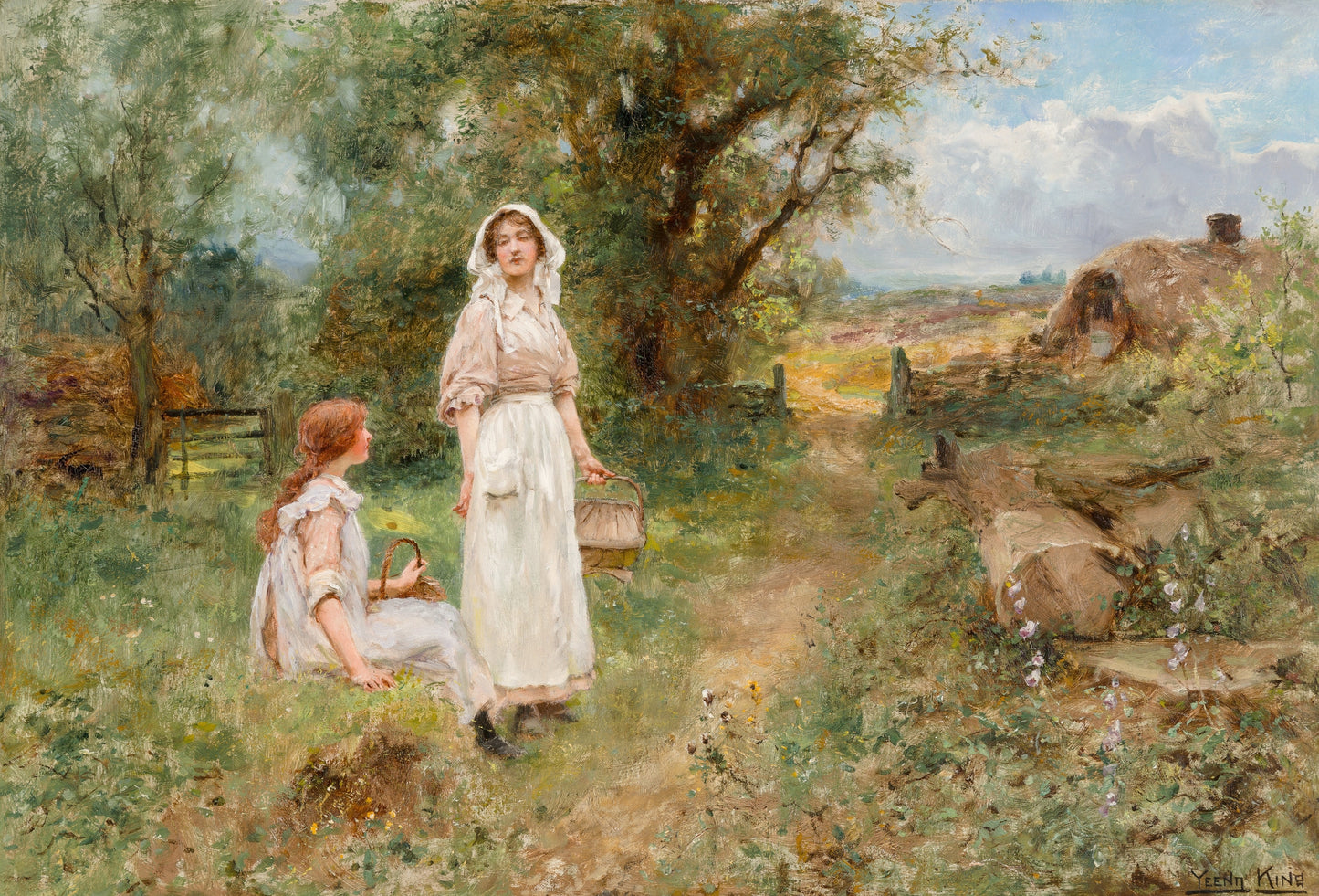 Duas colhedoras de amoras - Henry John Yeend King