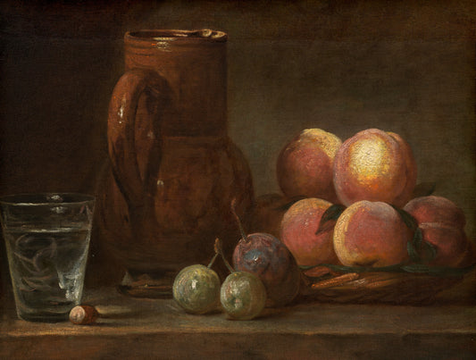 Fruta, jarro e um copo - Jean-Baptiste-Siméon Chardin