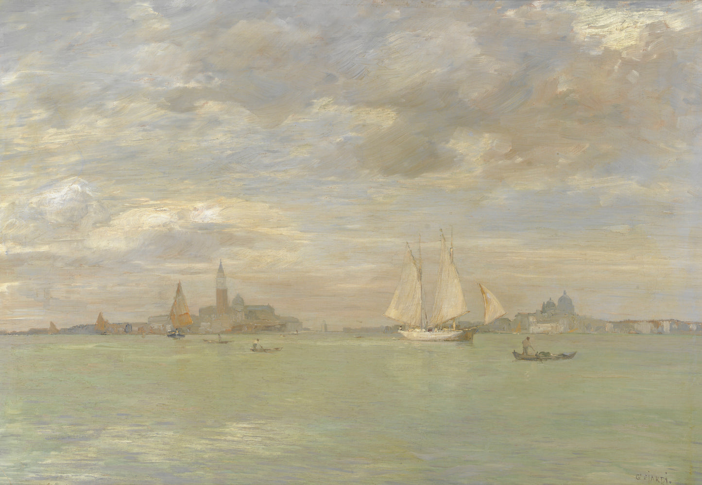 Lagoa em Veneza - Guglielmo Ciardi