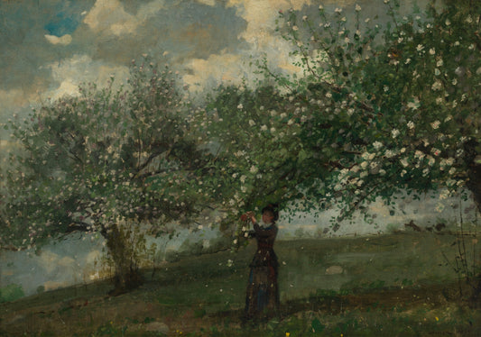 Menina colhendo flores de maçã - Winslow Homer