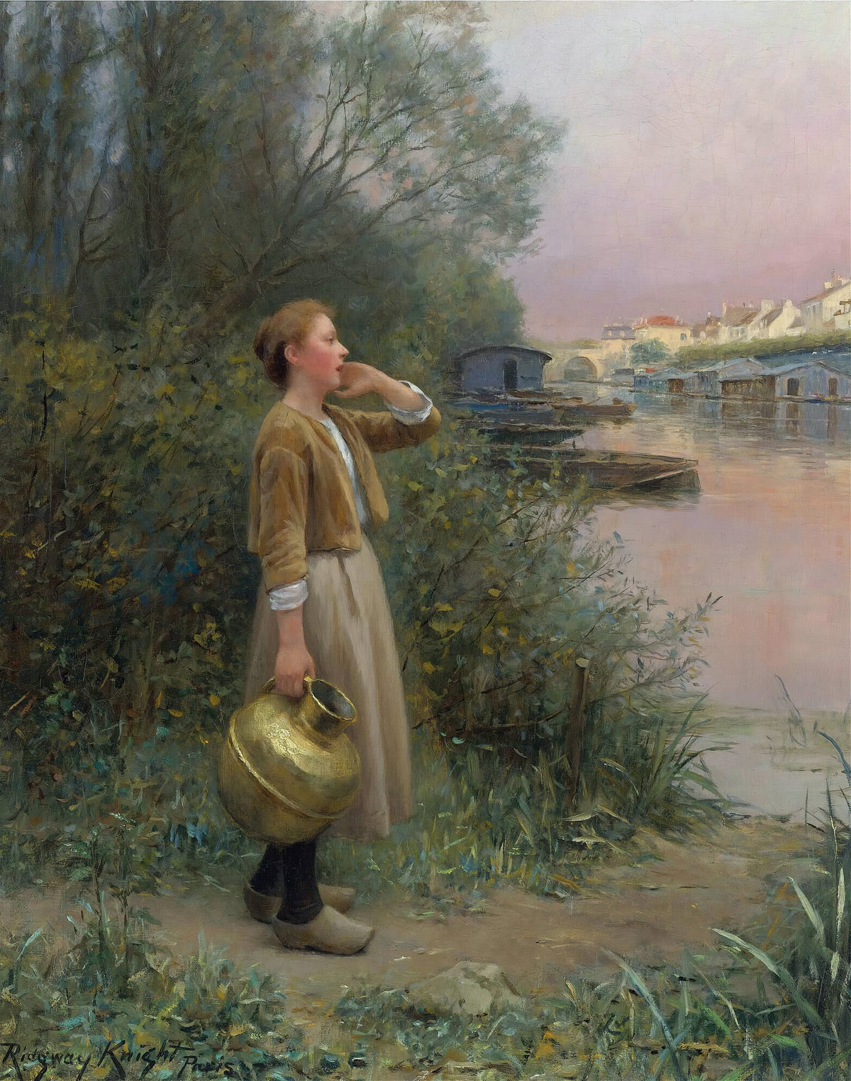 Menina com jarra de água - Daniel Ridgway Knight