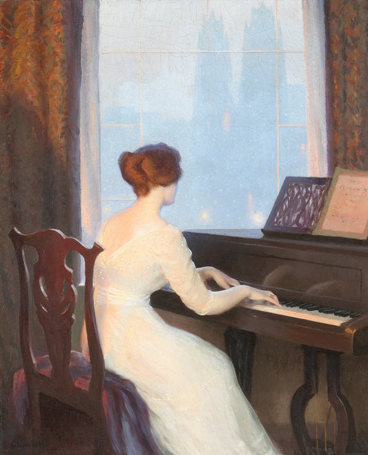 Menina tocando piano - William Worcester Churchill