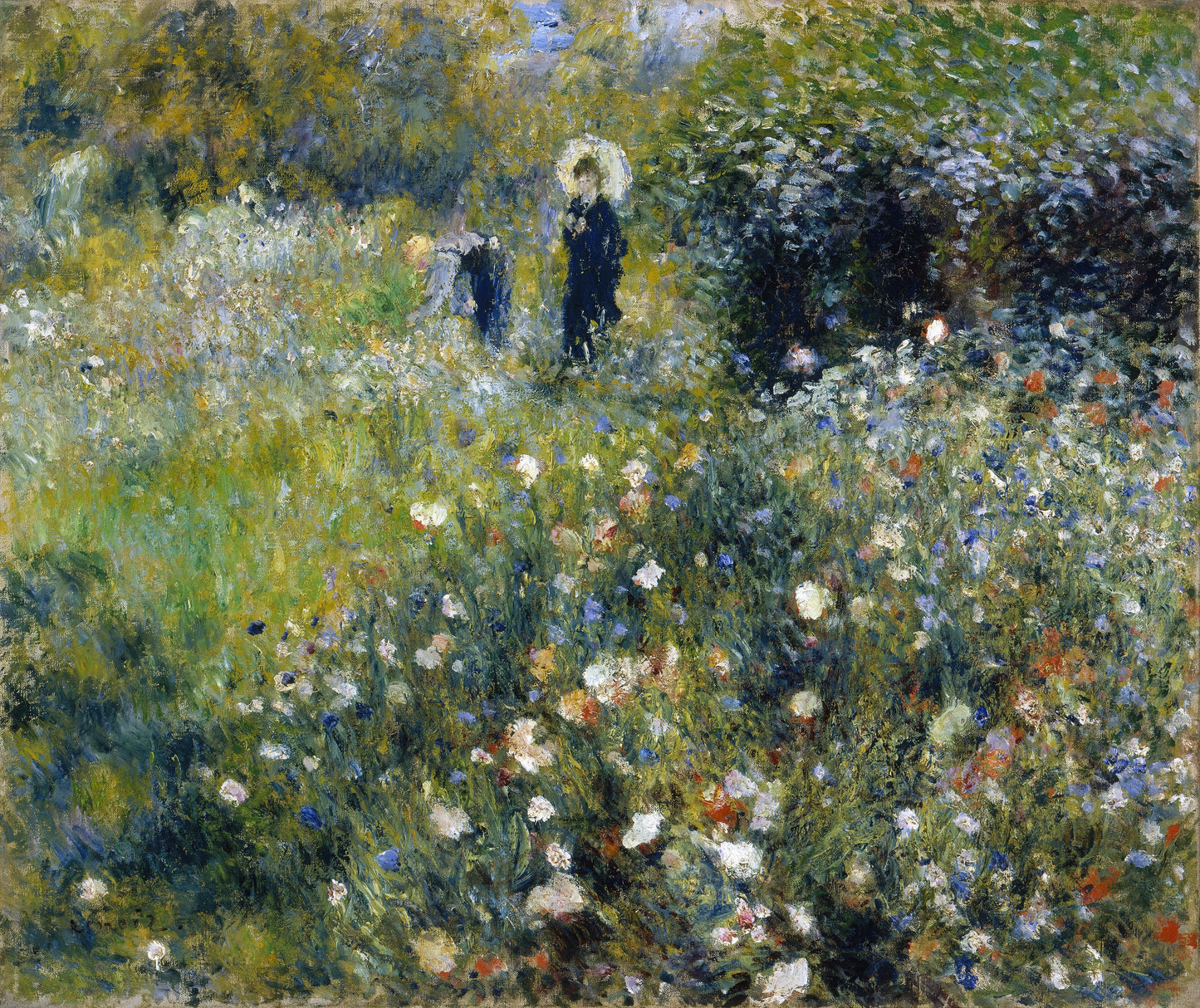Mulher com um guarda-sol em um jardim - Pierre-Auguste-Renoir
