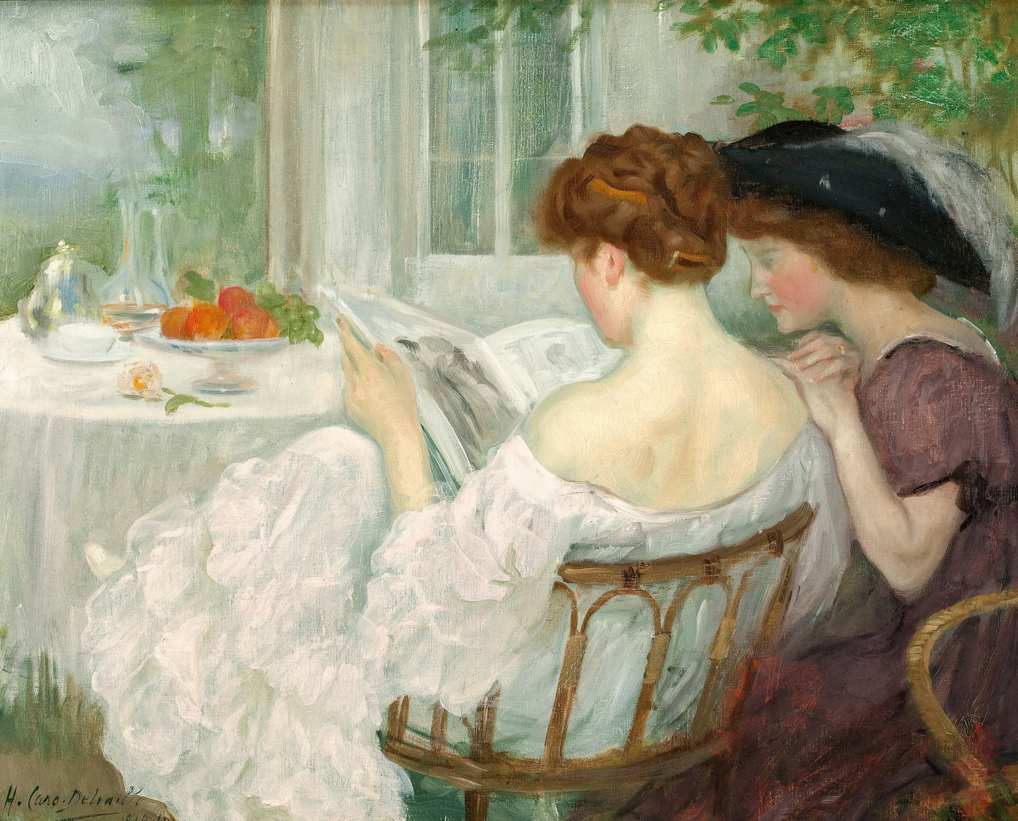 Mulheres lendo - Henry Caro-Delvaille