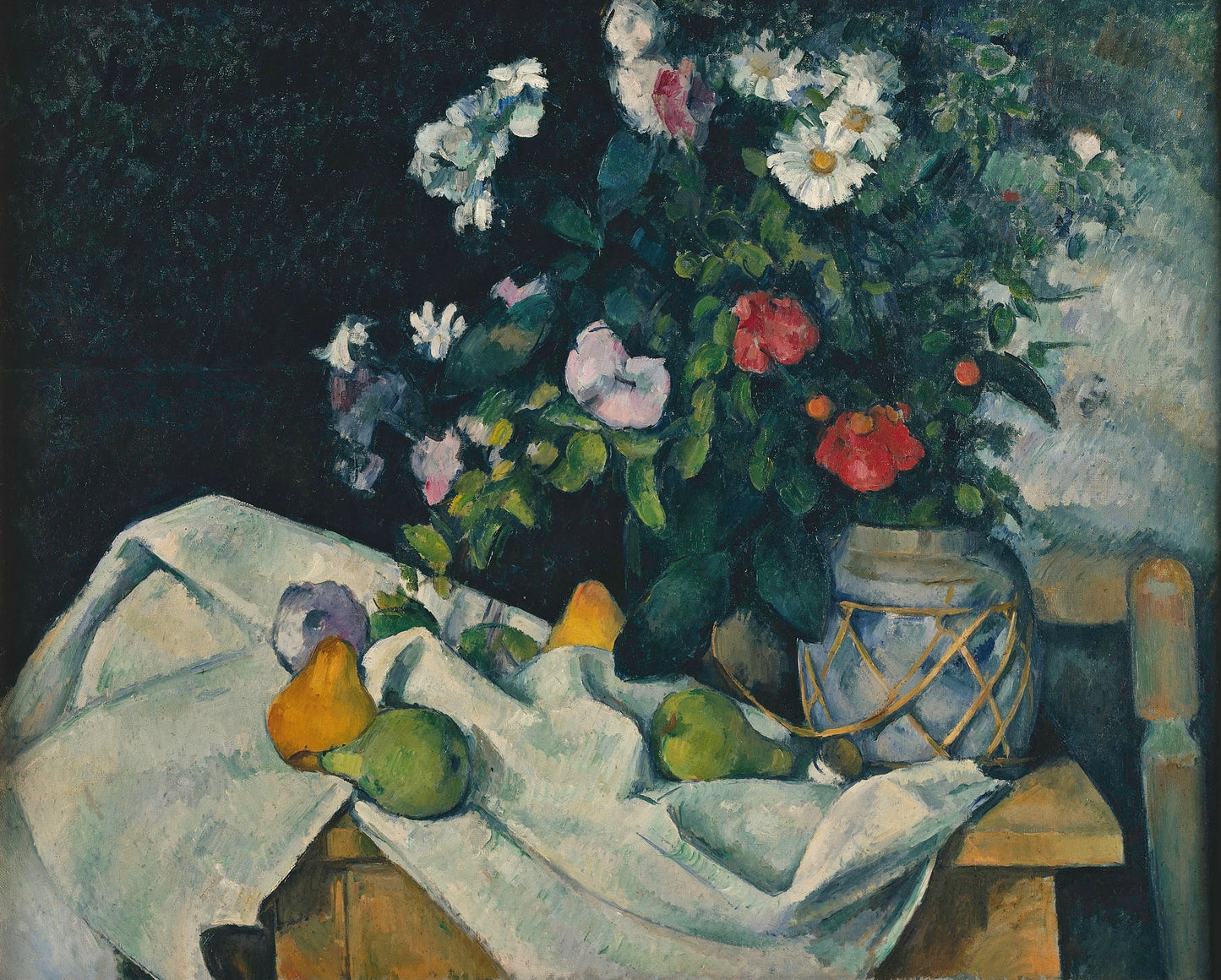 Natureza morta com flores e frutas - Paul Cézanne