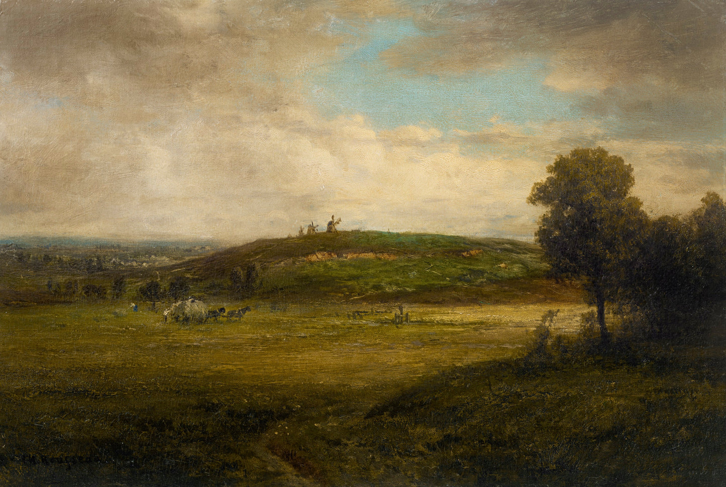 Os moinhos da colina Montmartre - Theodore Rousseau