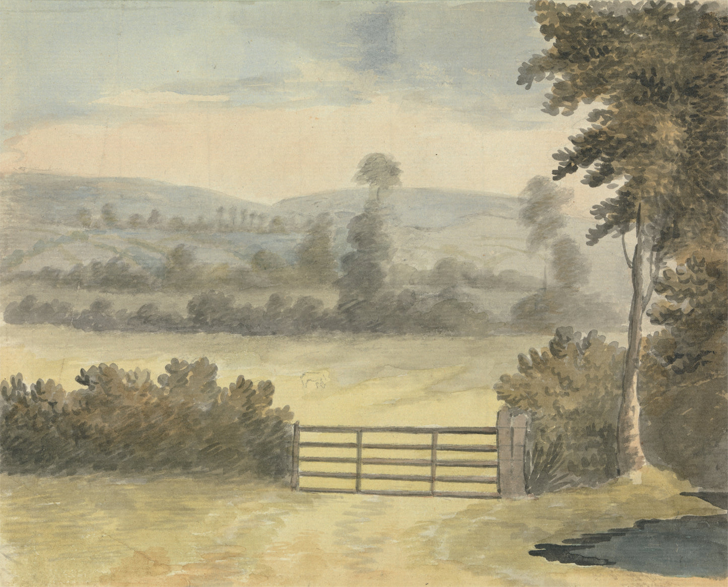 Paisagem com portão de pasto - Edward Francis Burney