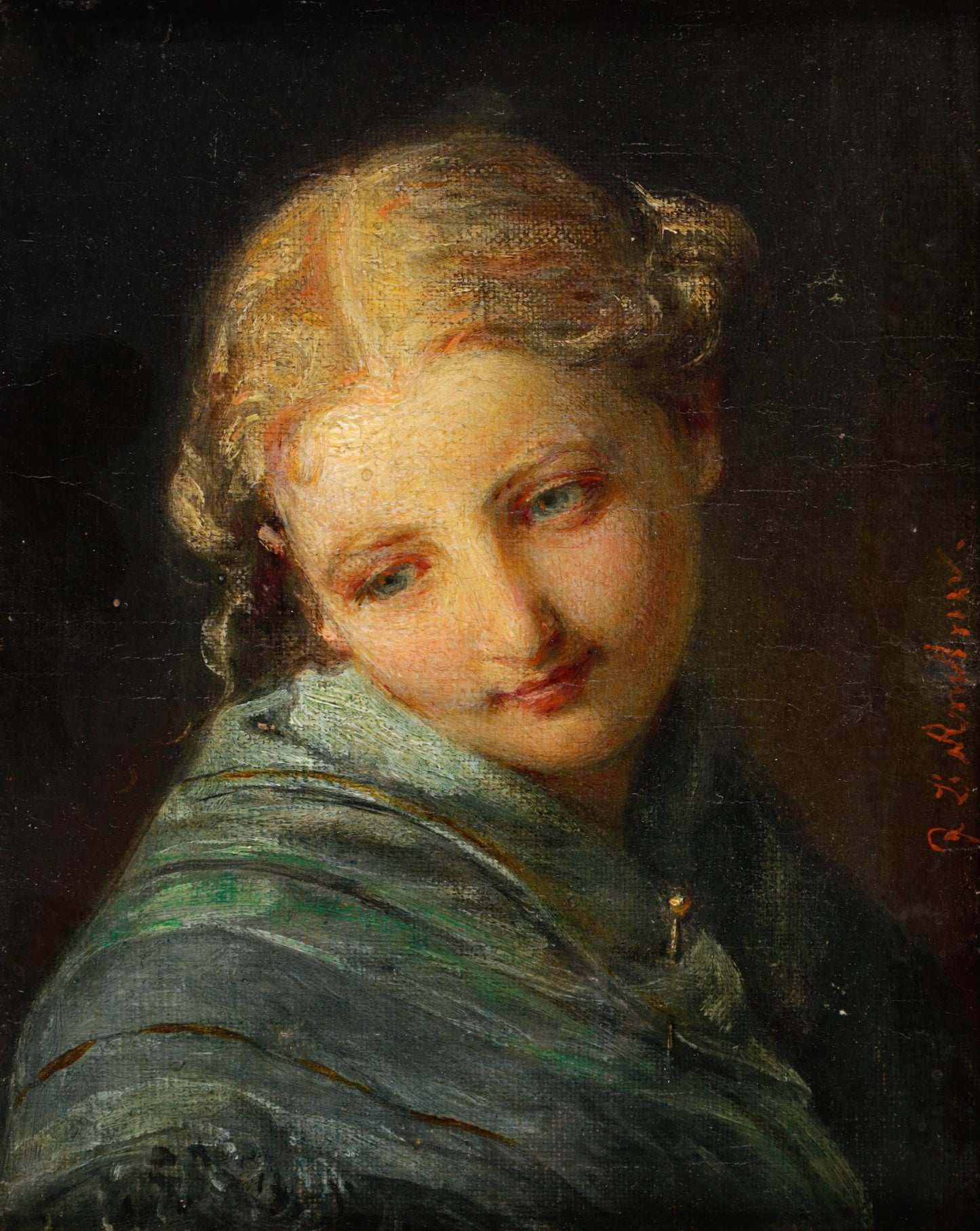 Retrato de uma jovem loira - Johann Baptist Reiter