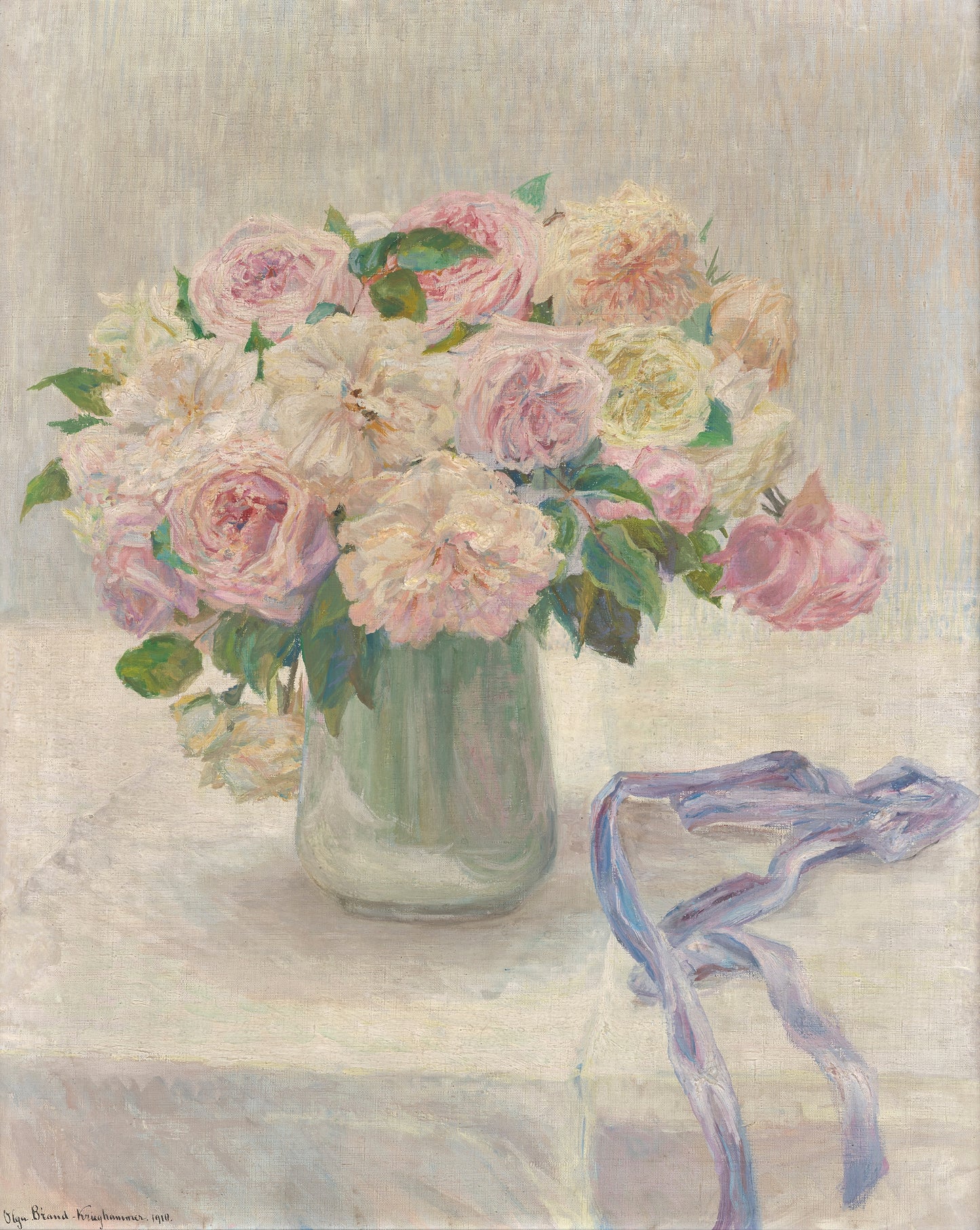 Rosas pálidas - Marie Olga Brand-Krieghammer