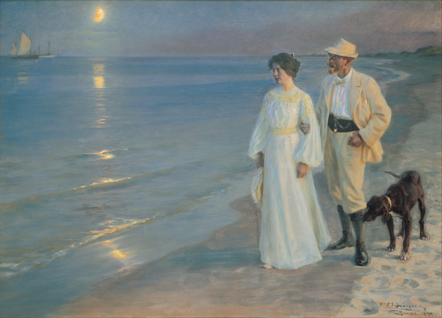 Tarde de verão na praia de Skagen. O pintor e sua esposa - Peder Severin Krøyer