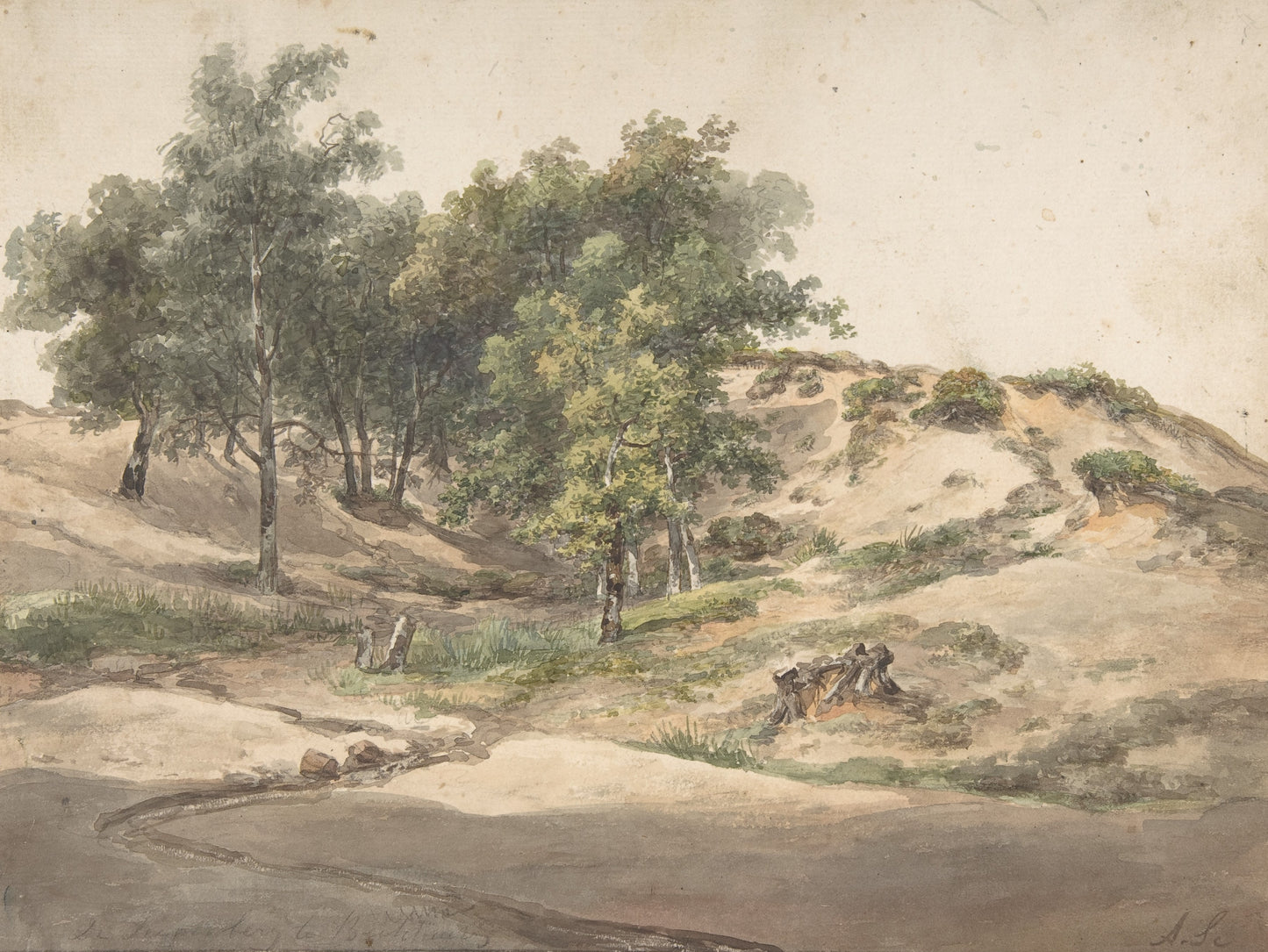 Uma paisagem arborizada - Andreas Schelfhout
