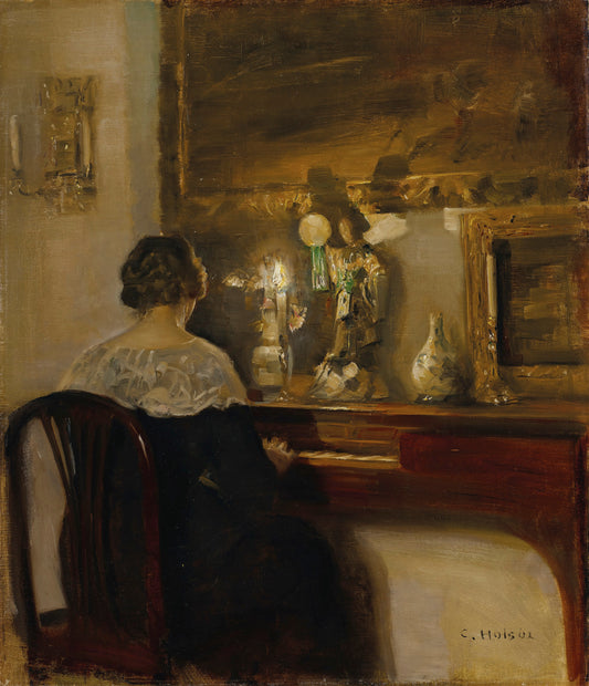 Uma senhora tocando piano - Carl Holsøe